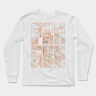 Prague, Czech Republic City Map Typography - Bohemian Long Sleeve T-Shirt